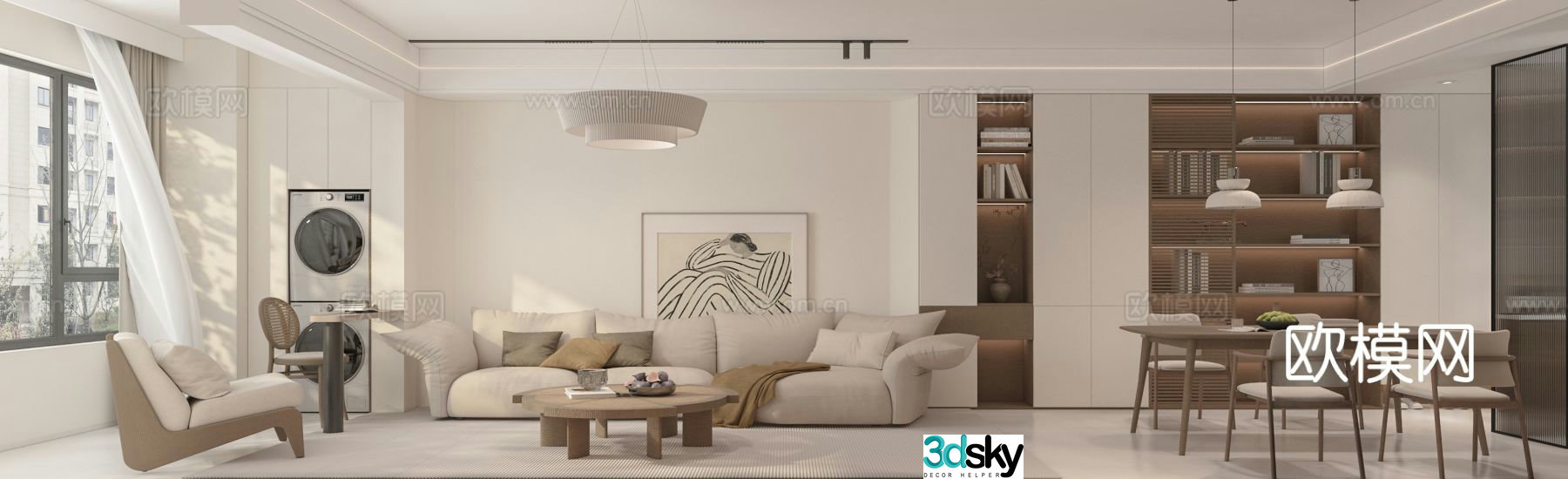 Modern guest restaurant 3d model