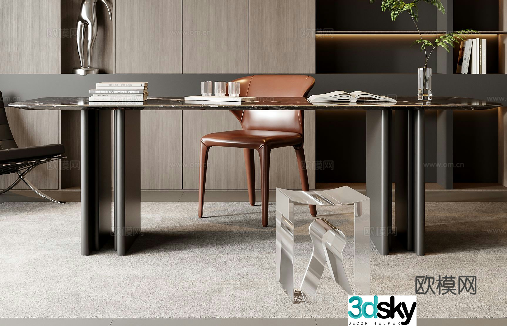 Modern desk chair 3d model