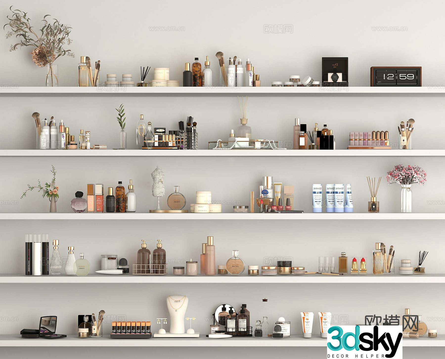 Cosmetics skin care products beauty 3d model