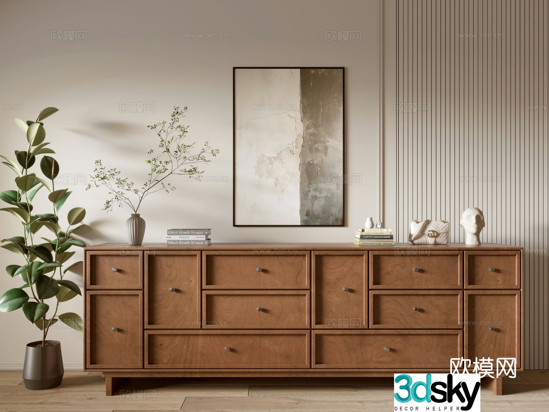 Medieval style entrance cabinet 3D model