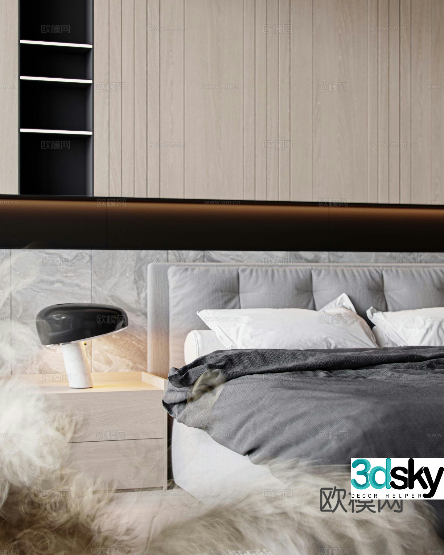 Modern bedside lamp table lamp 3d model