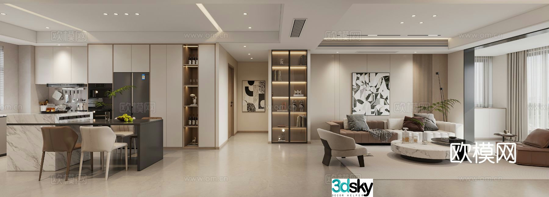 Modern guest restaurant 3d model