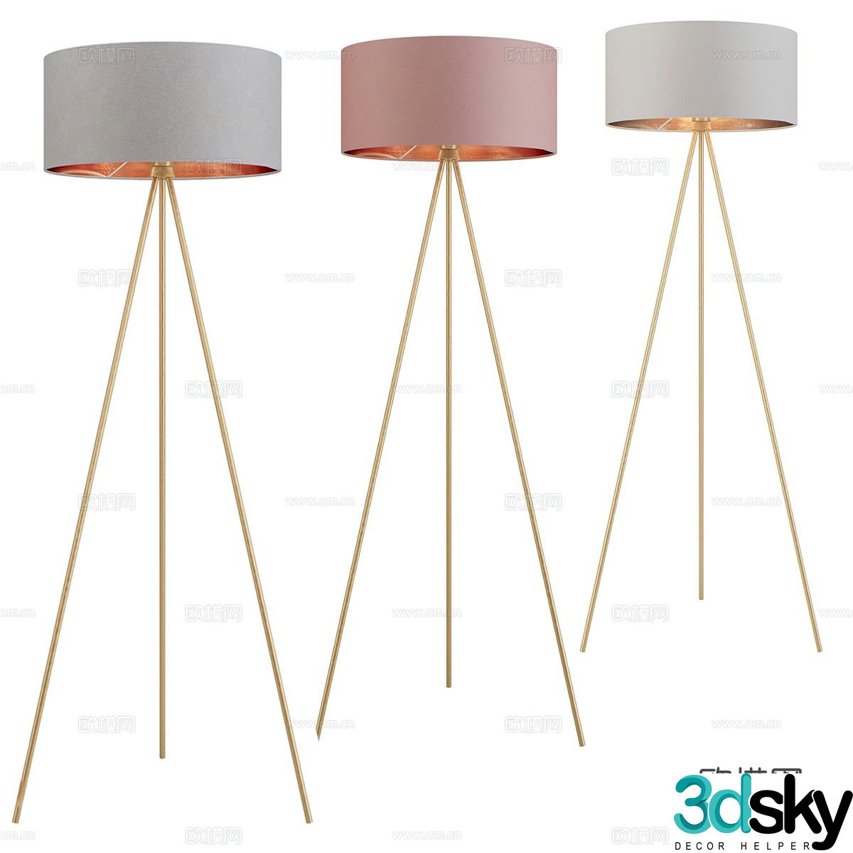 Nordic simple floor lamp 3d model