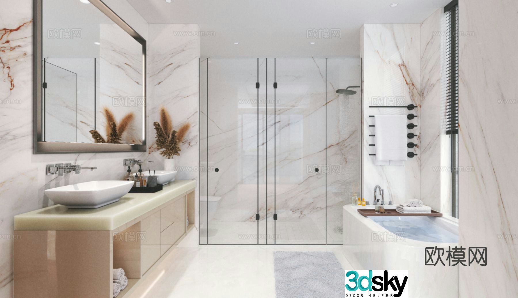 Modern bathroom bathroom 3d model