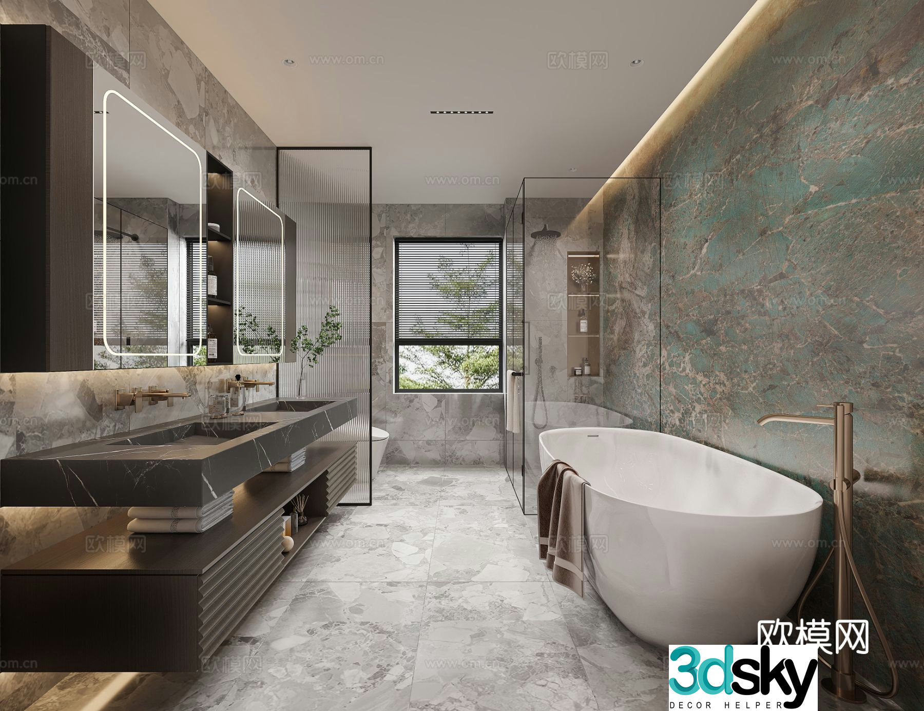 Modern bathroom bathroom 3d model