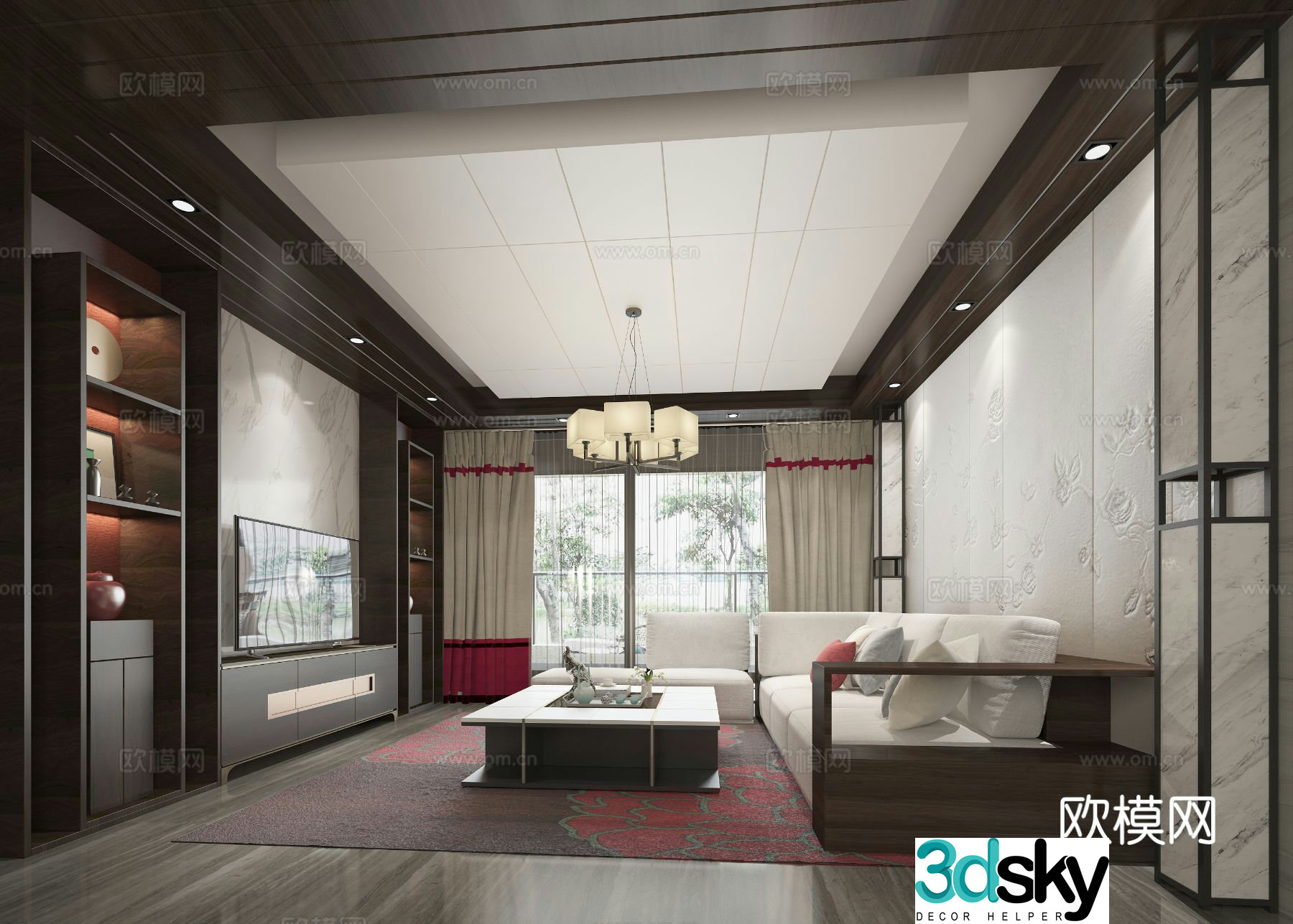 New Chinese style living room 3d model