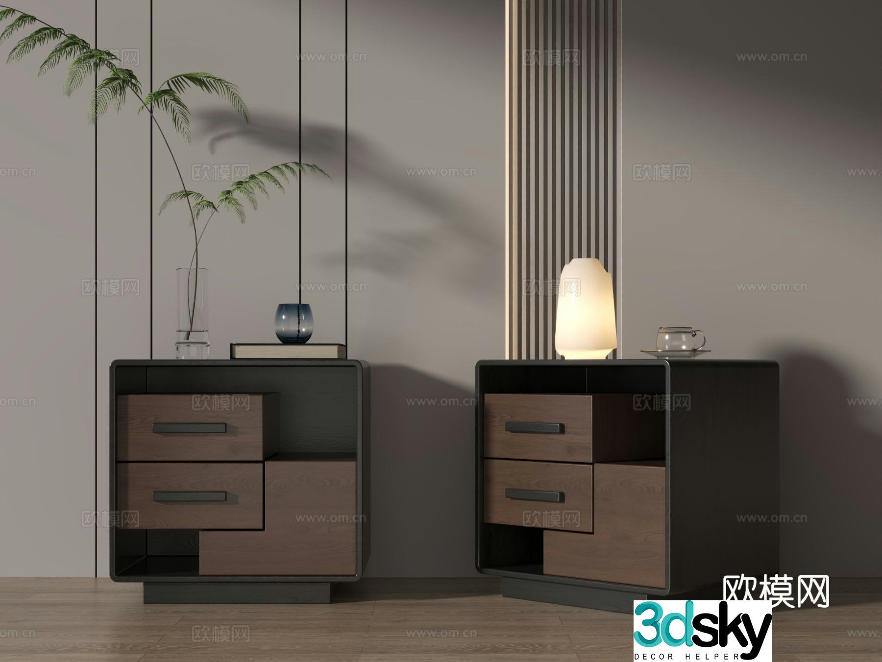 Italian bedside table 3d model