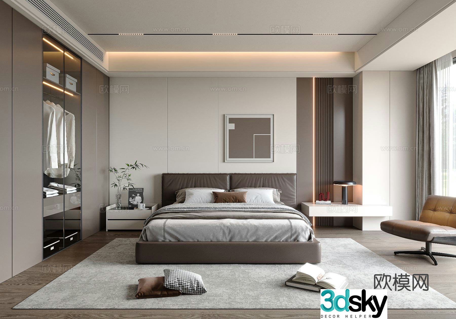Italian style bedroom master bedroom 3d model