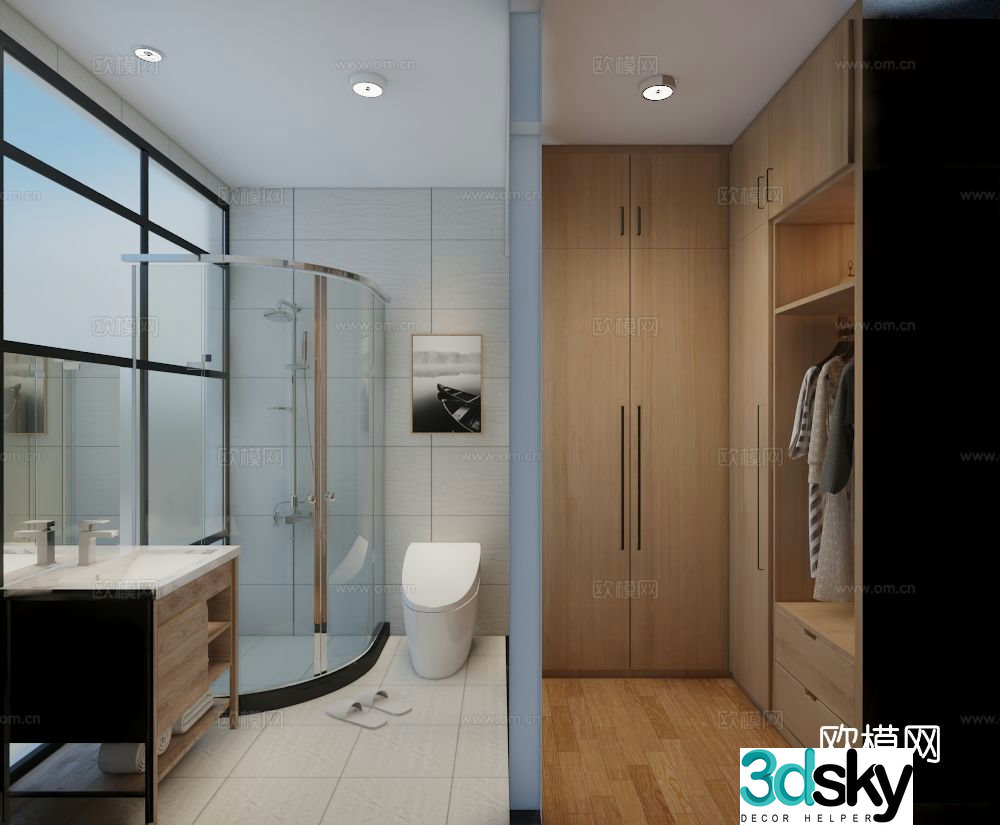 Modern bathroom toilet 3d model