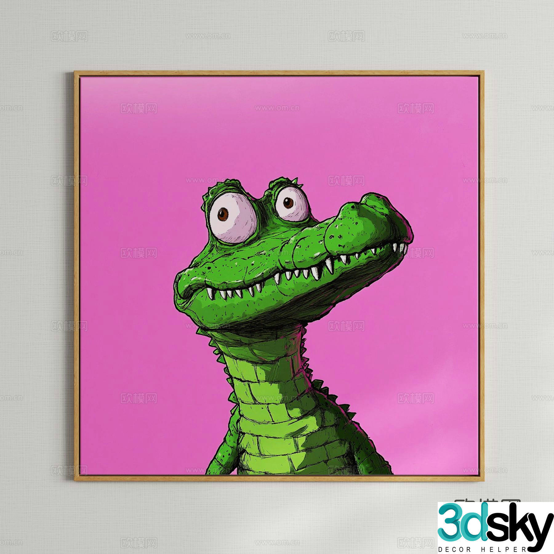 Modern creative cartoon hanging painting art painting decorative painting 3D model