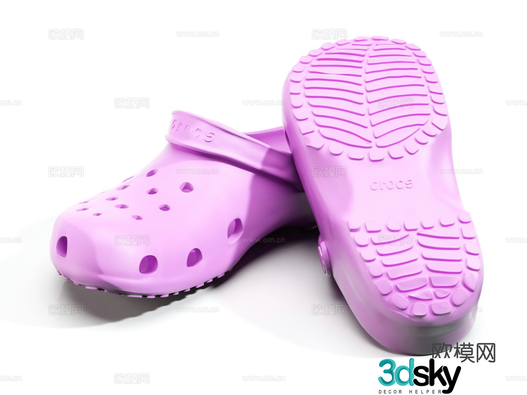 Modern slippers Crocs Crocs bubble shoes beach shoes 3d model