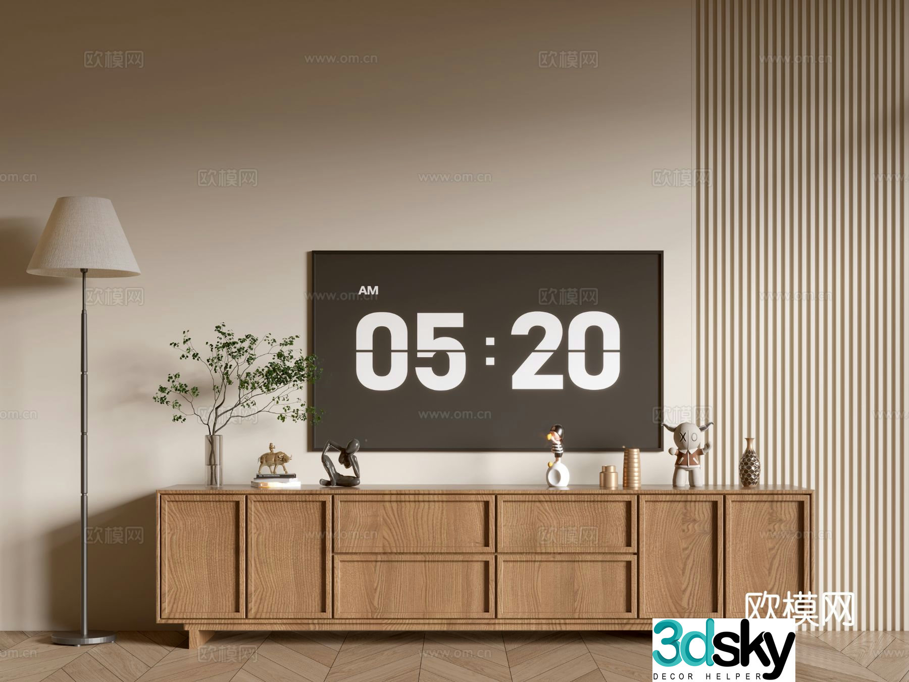 Wabi-sabi TV cabinet 3d model