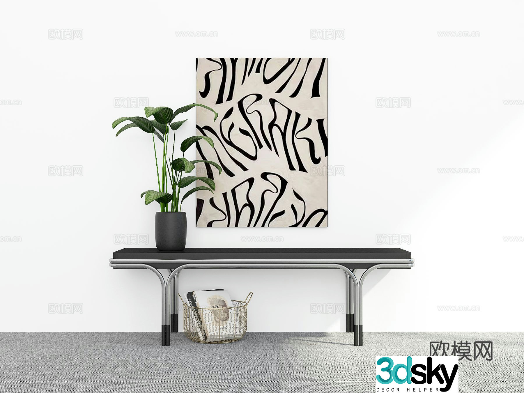 Stool bench shoe changing stool 3d model