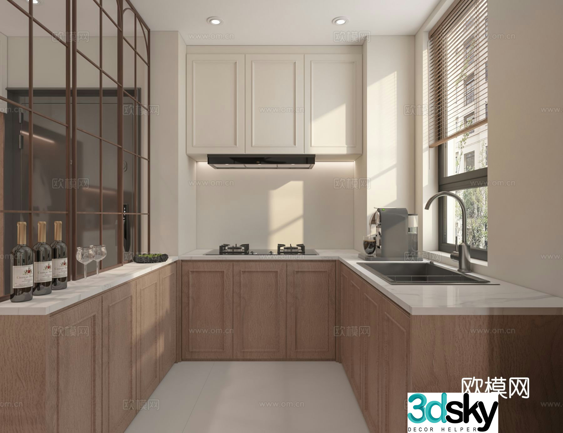 French kitchen cabinet 3d model