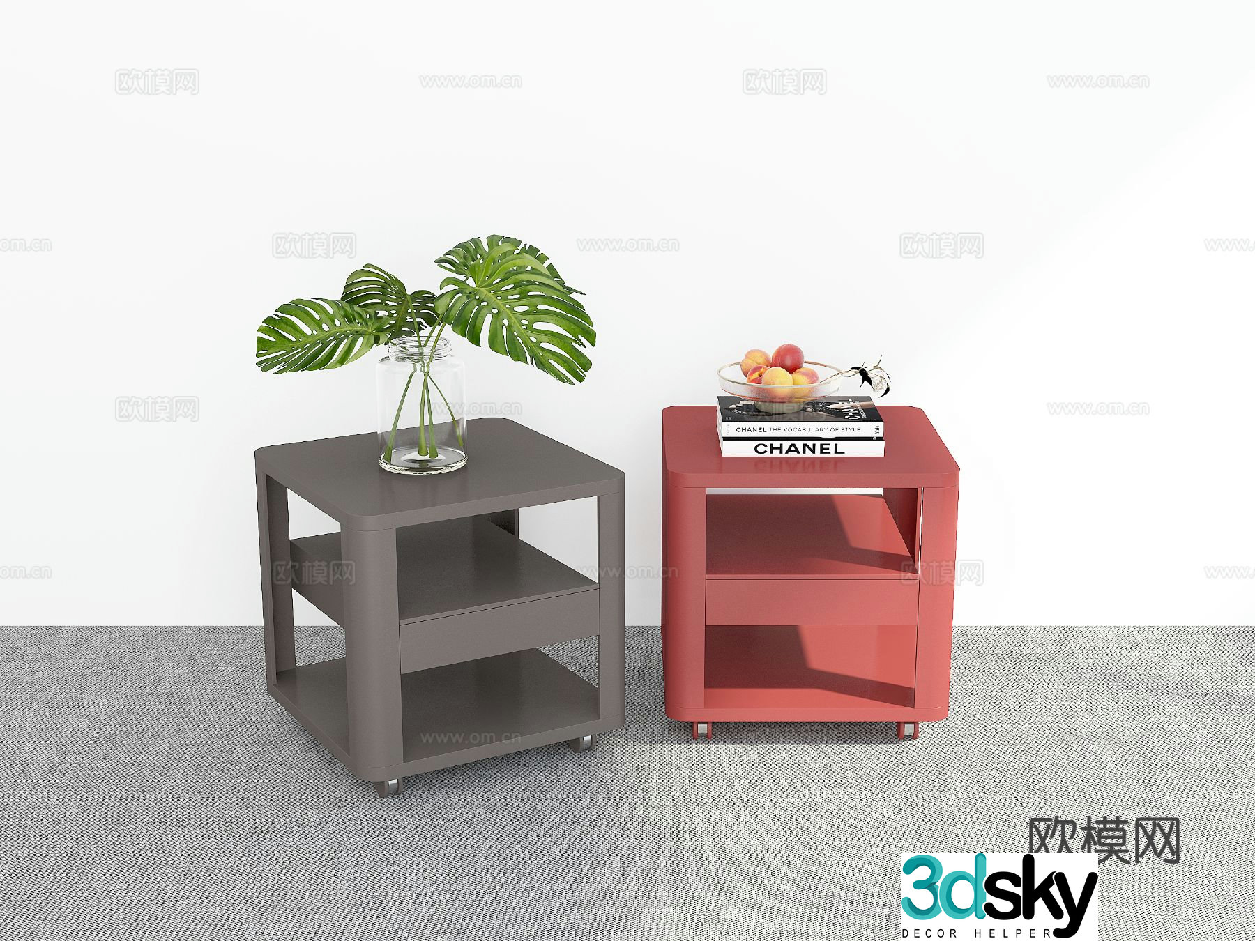 Modern bedside table 3d model