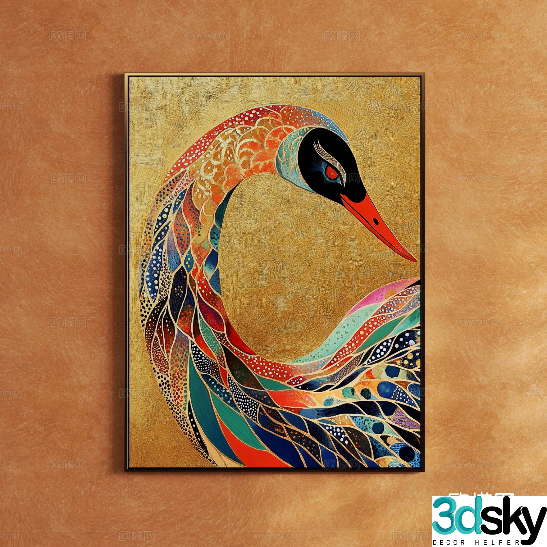 Modern creative hanging painting art painting decorative painting 3D model