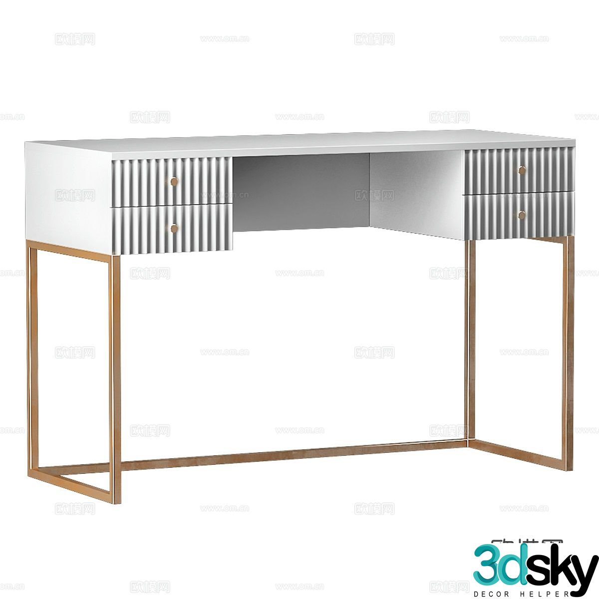 Light luxury dressing table dressing table 3d model