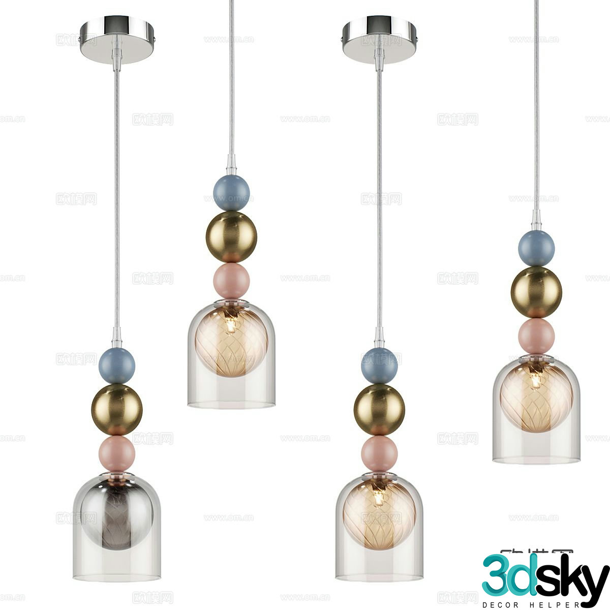 Light luxury small chandelier bedside small chandelier 3d model