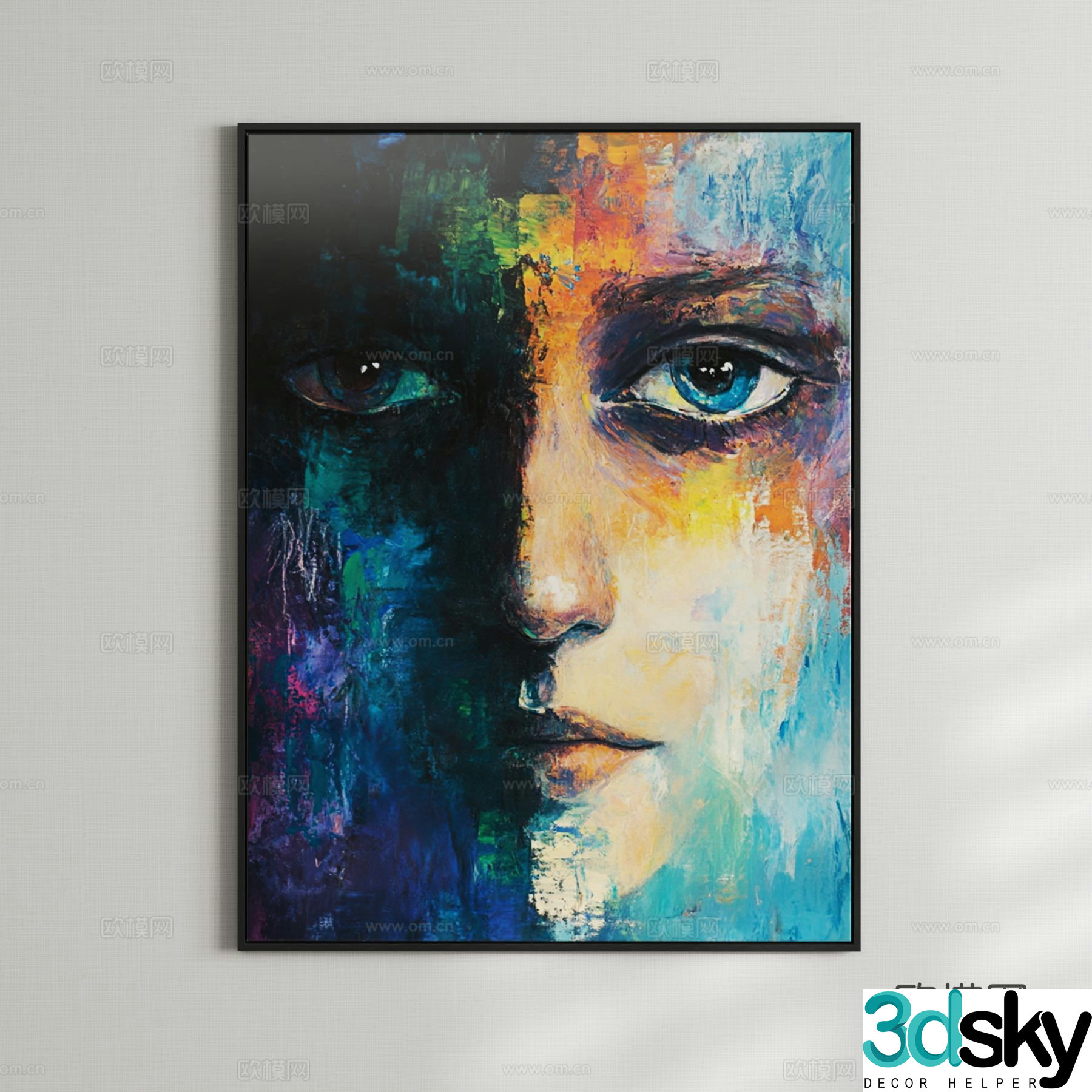 Modern creative oil painting art painting decorative painting 3D model