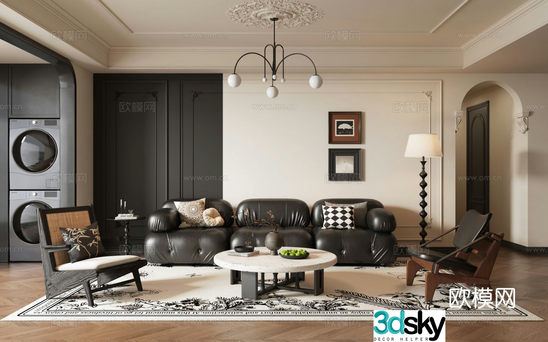 French living room 3d model