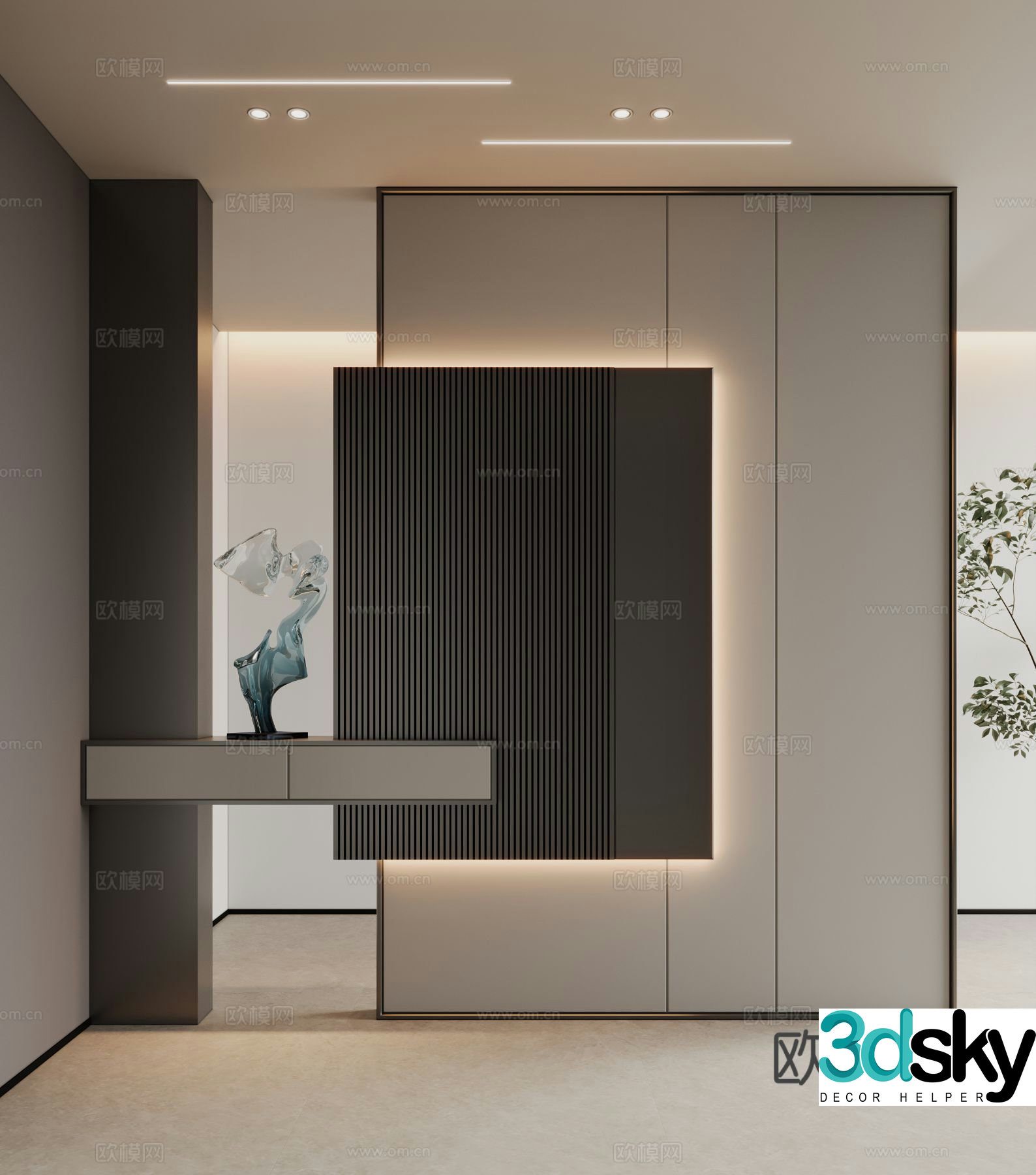 Modern entrance shoe cabinet partition cabinet 3d model