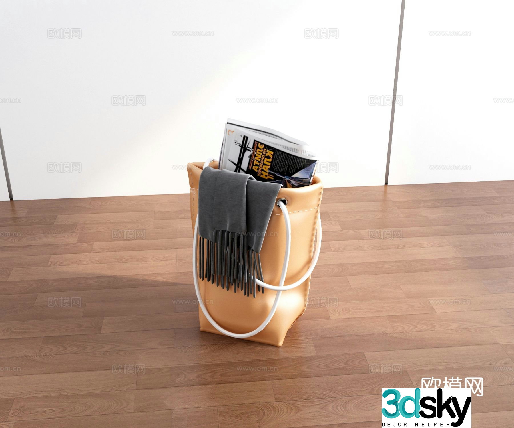 Modern bag decorative bag cloth bag 3d model