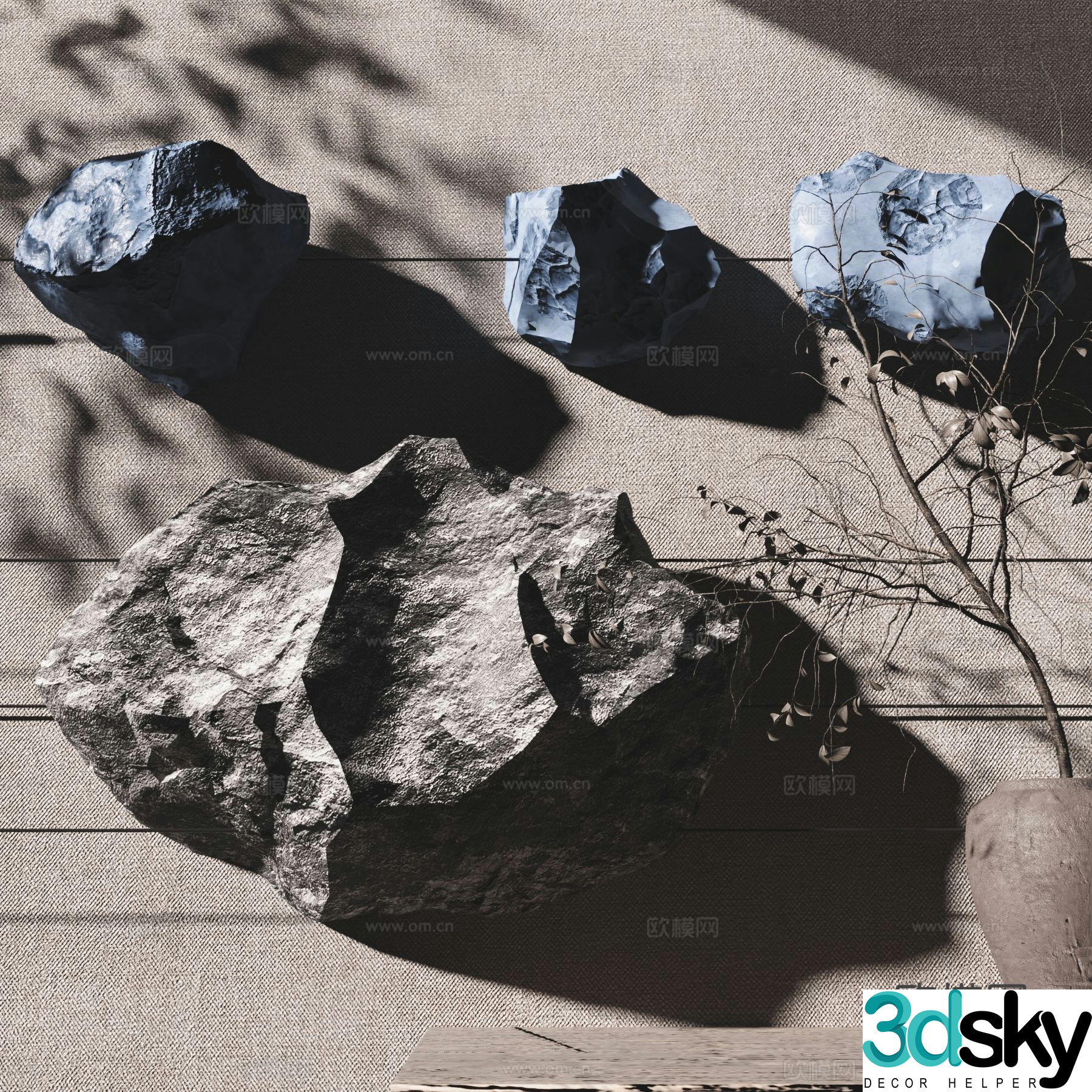 Modern sculpture ornaments stone sculpture 3d model