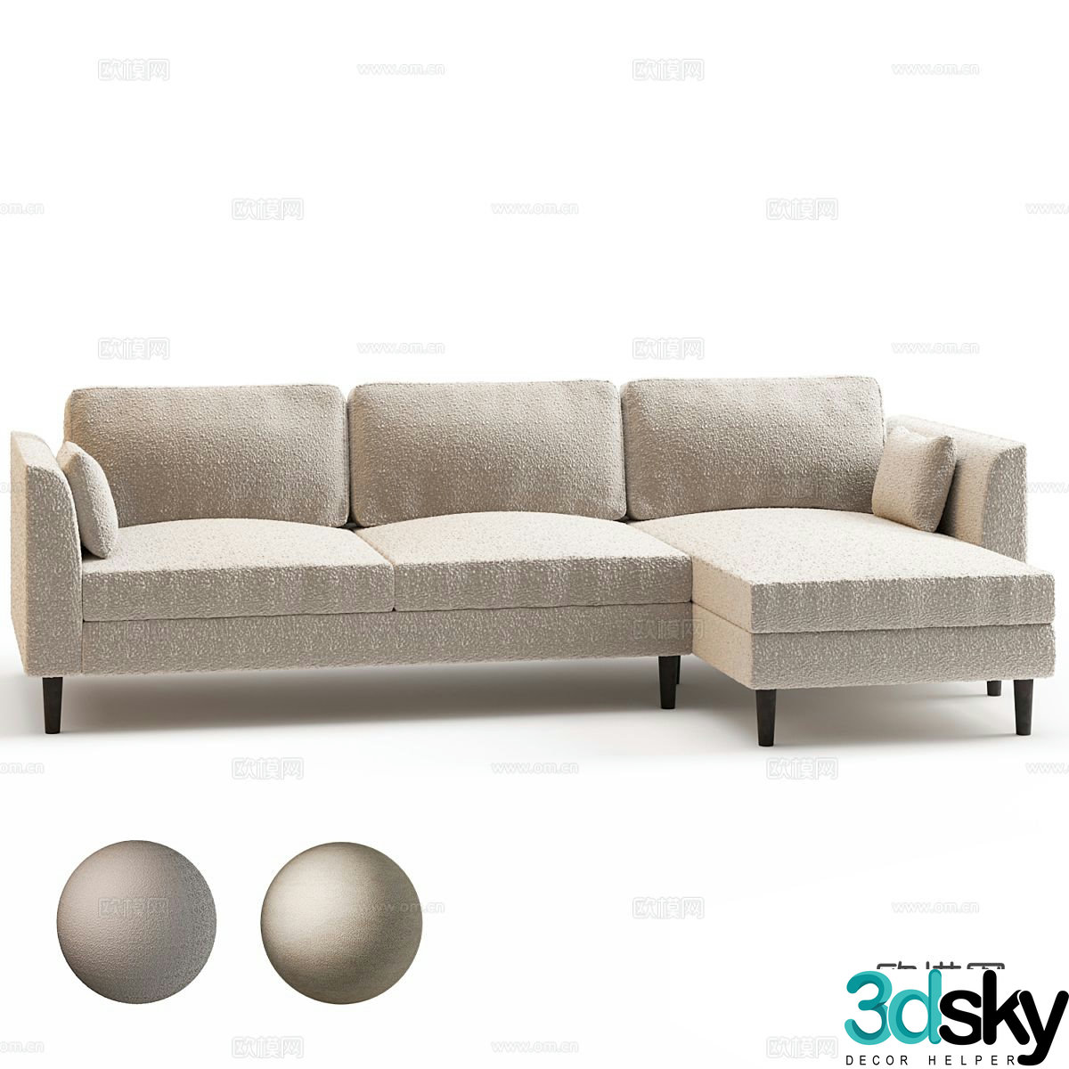 Three seater sofa corner sofa 3d model