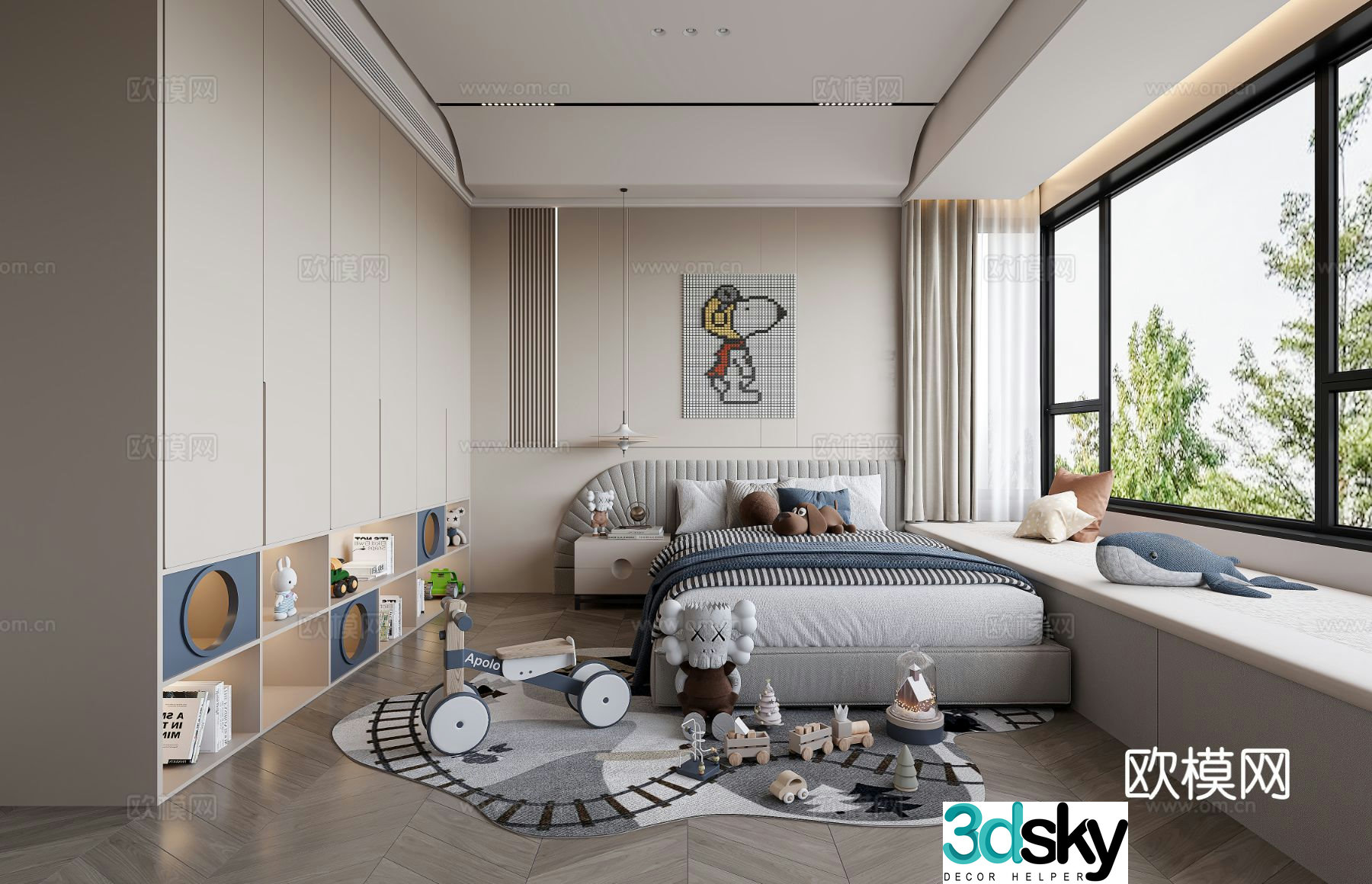 Modern children’s room boy’s room kid’s room 3d model
