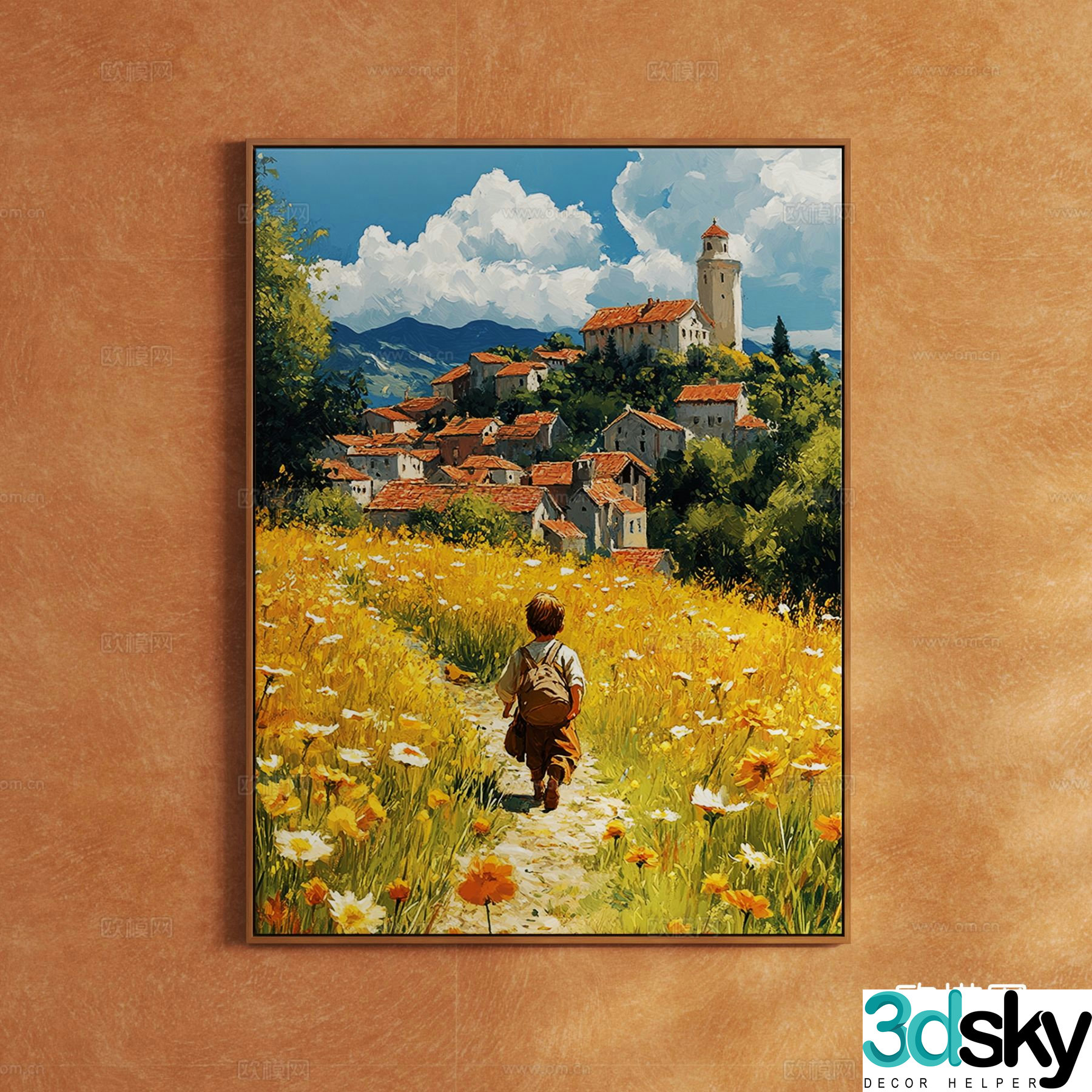 Modern creative oil painting art painting decorative painting 3D model