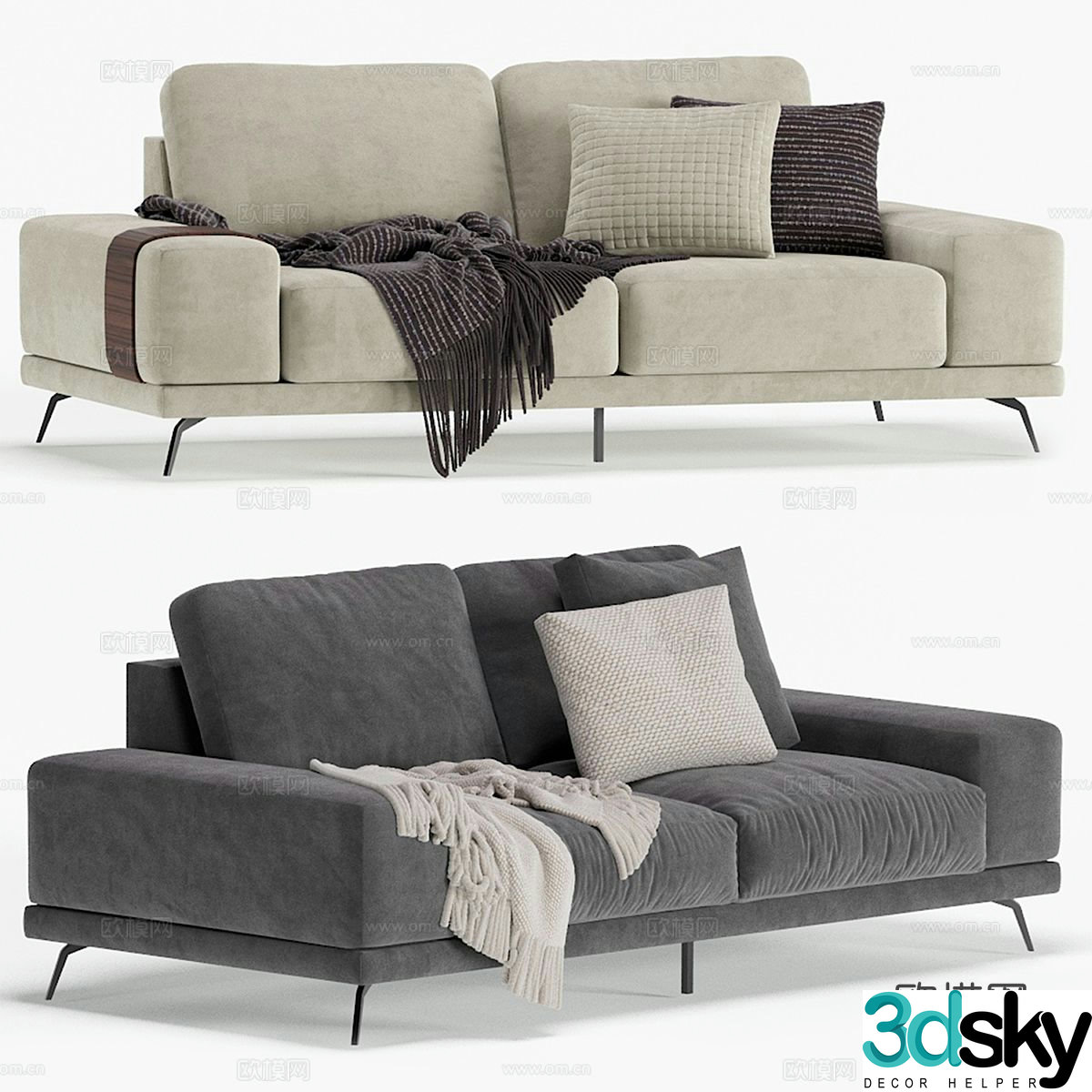 Double sofa 3d model