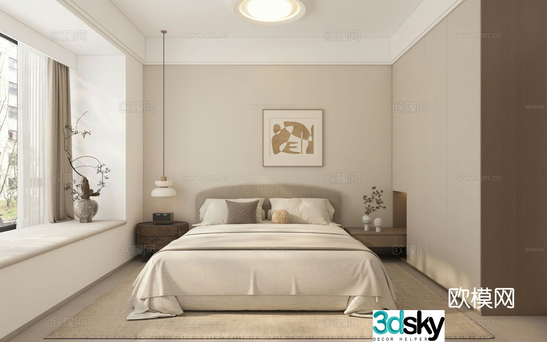 Wabi Sabi bedroom master bedroom 3d model
