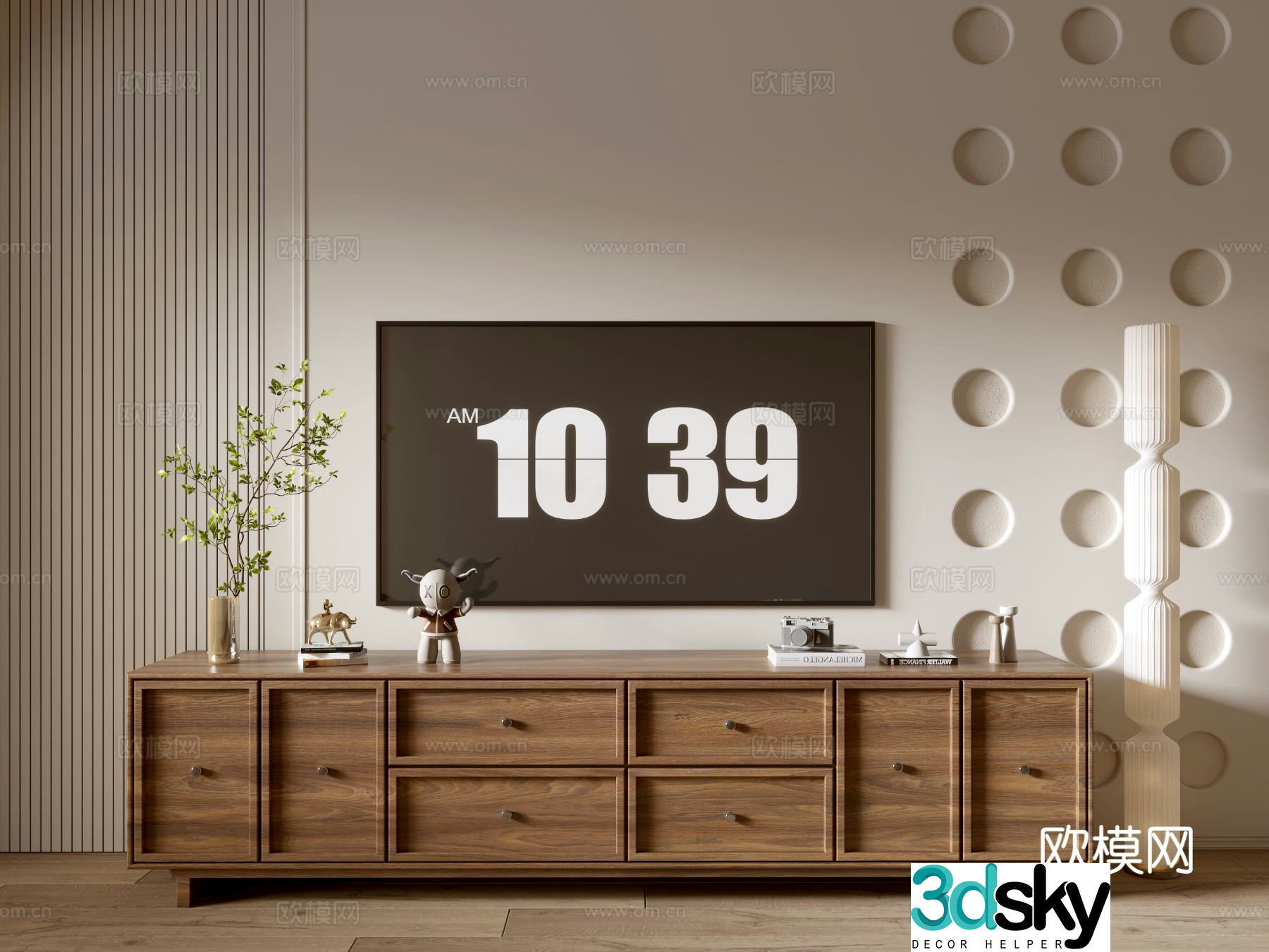 Medieval style TV cabinet 3D model