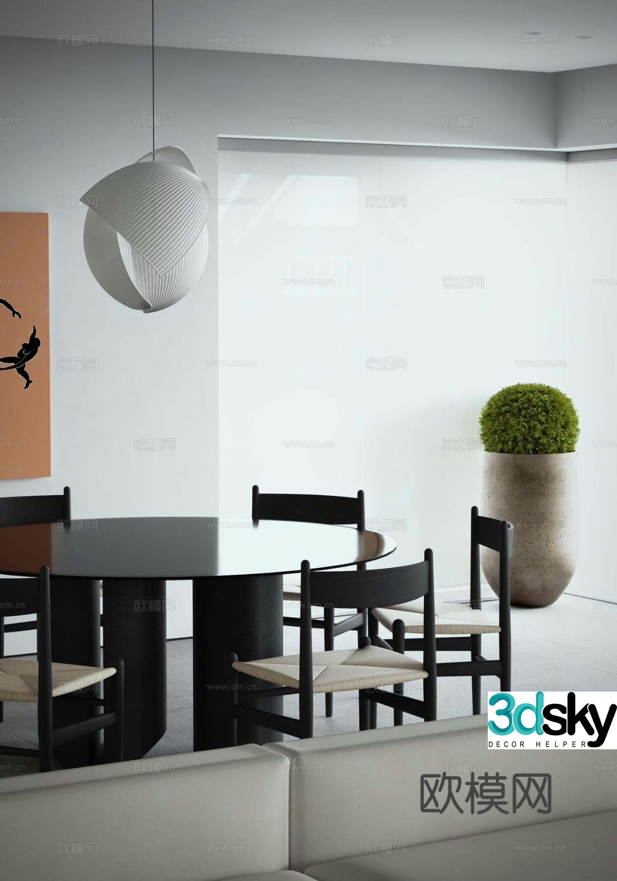 Modern restaurant 3d model