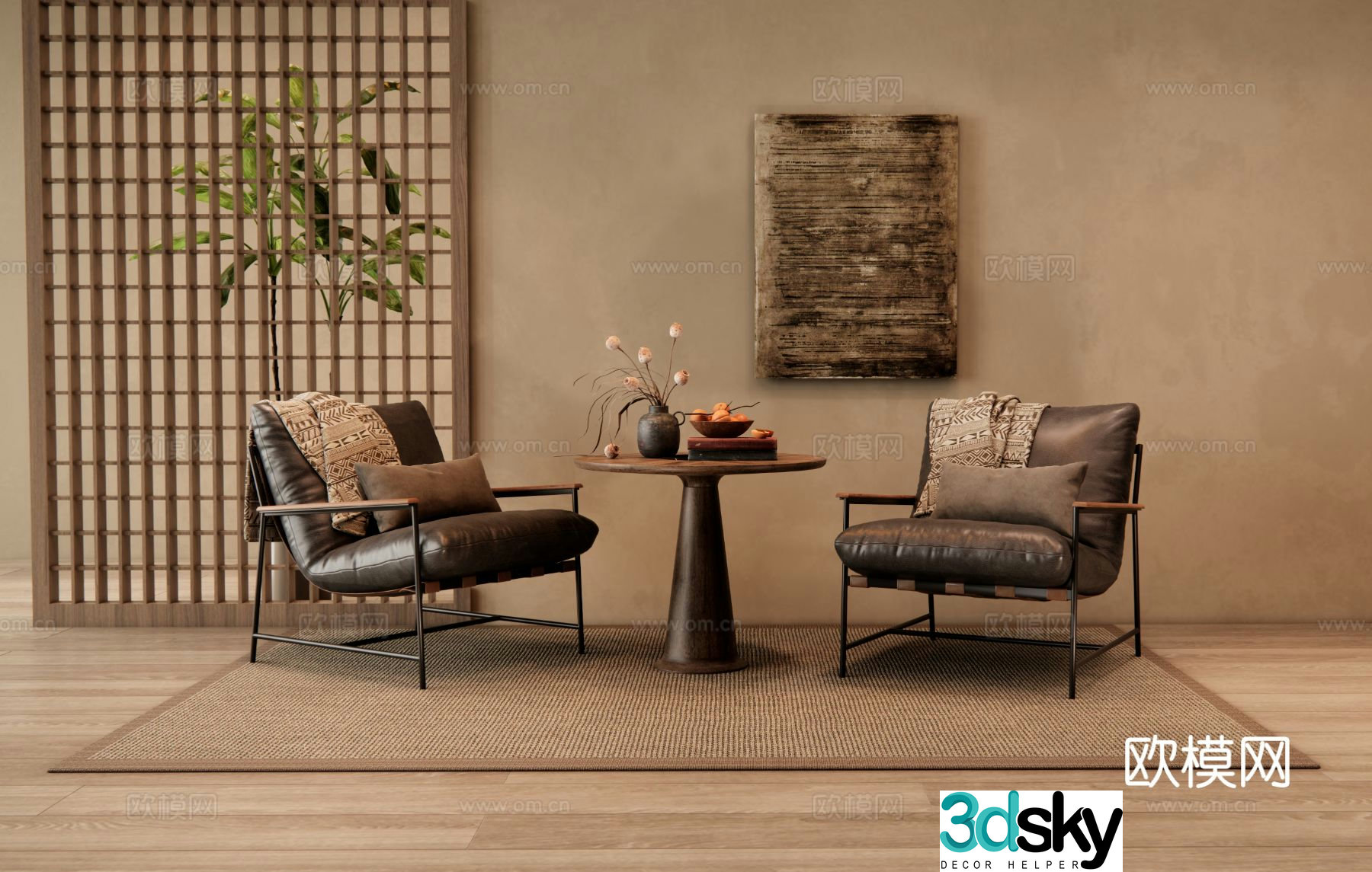 Medieval style leisure chair armchair 3d model