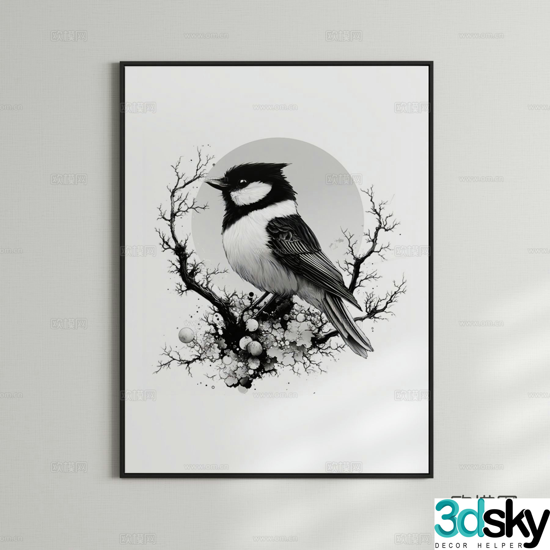 Modern creative hanging painting art painting decorative painting 3D model