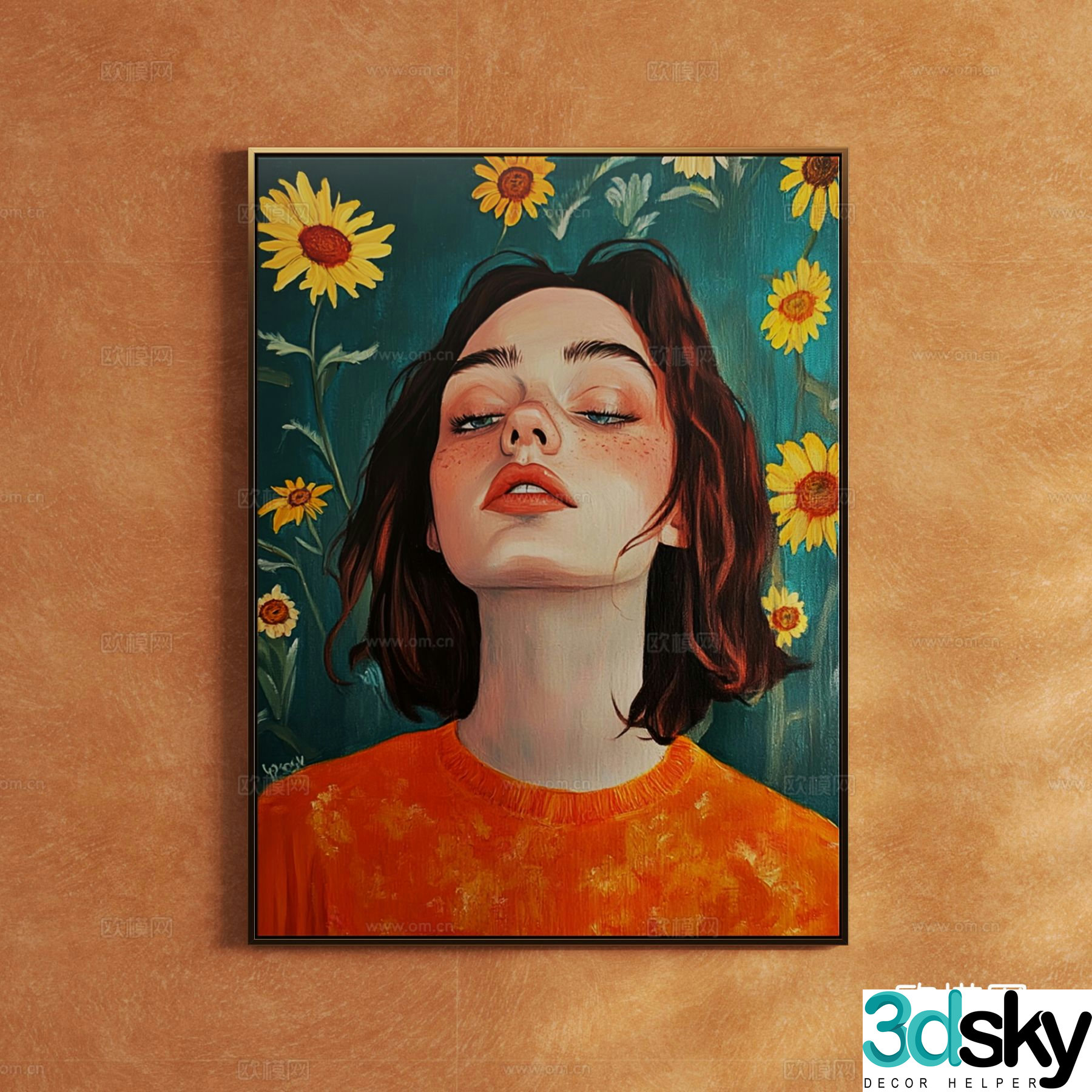 Modern creative oil painting art painting decorative painting 3D model