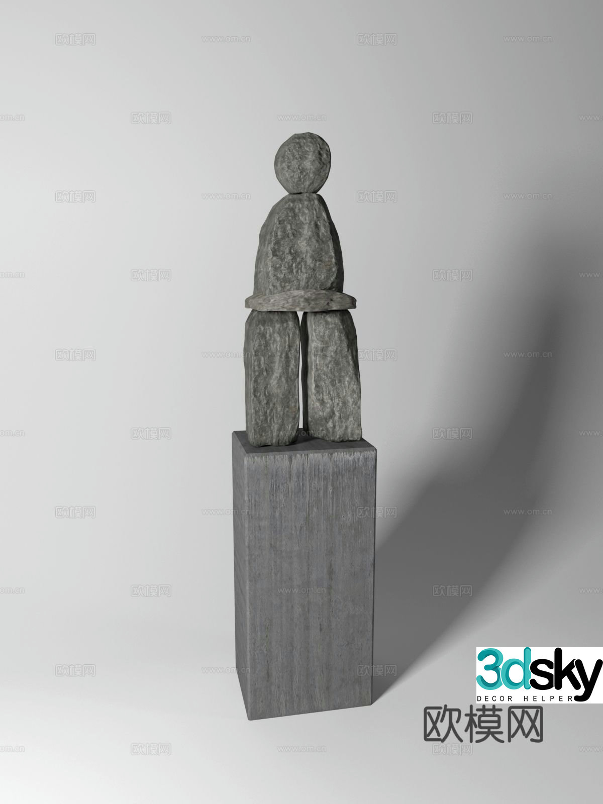 stone sculpture abstract sculpture 3d model