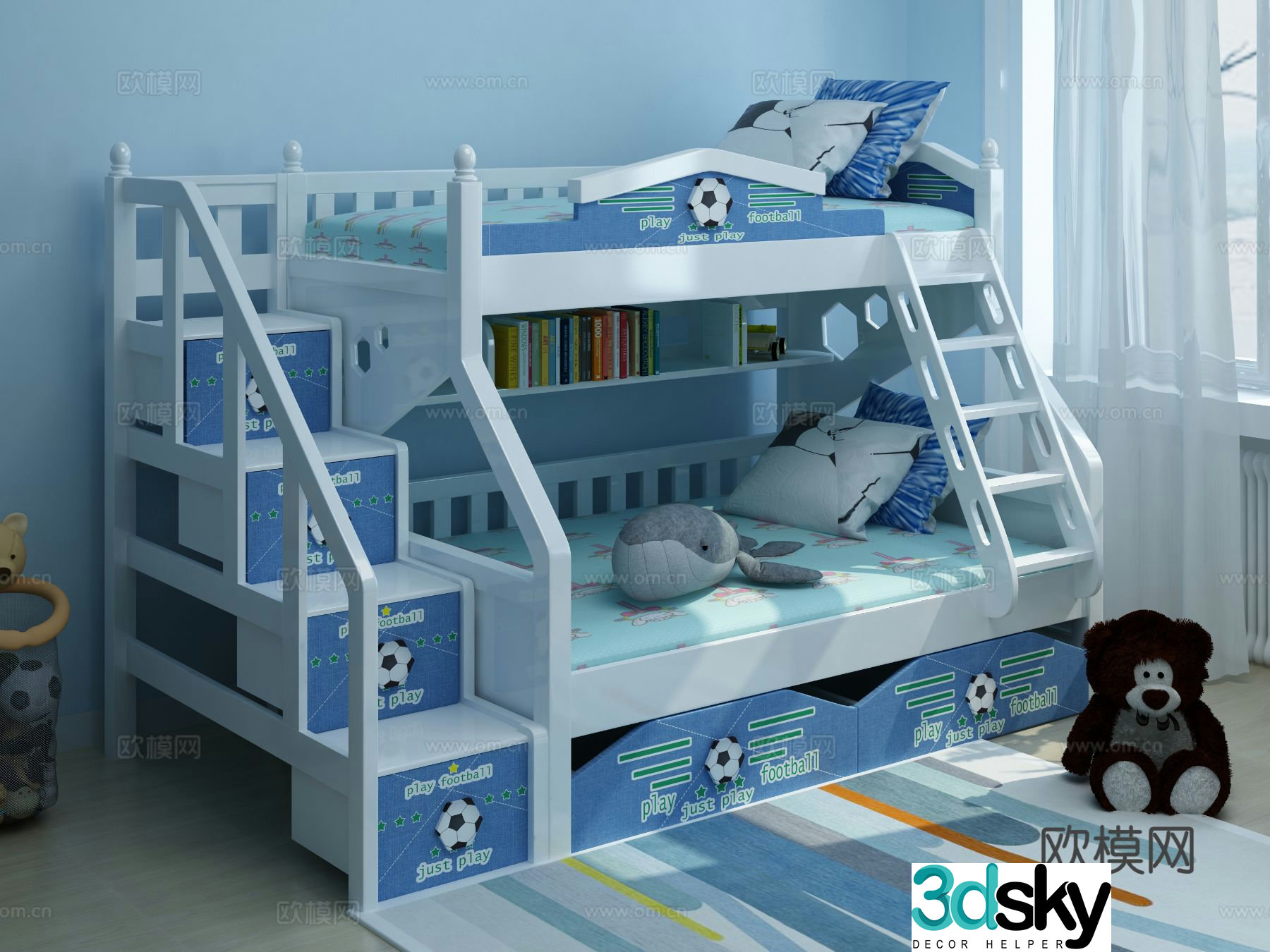 Modern bunk bed bunk bed 3d model