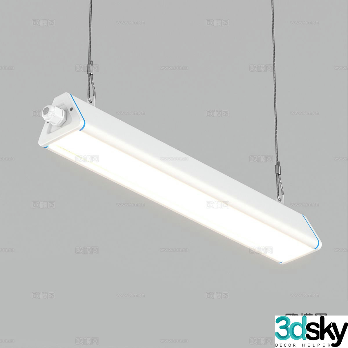Office chandelier long chandelier 3d model