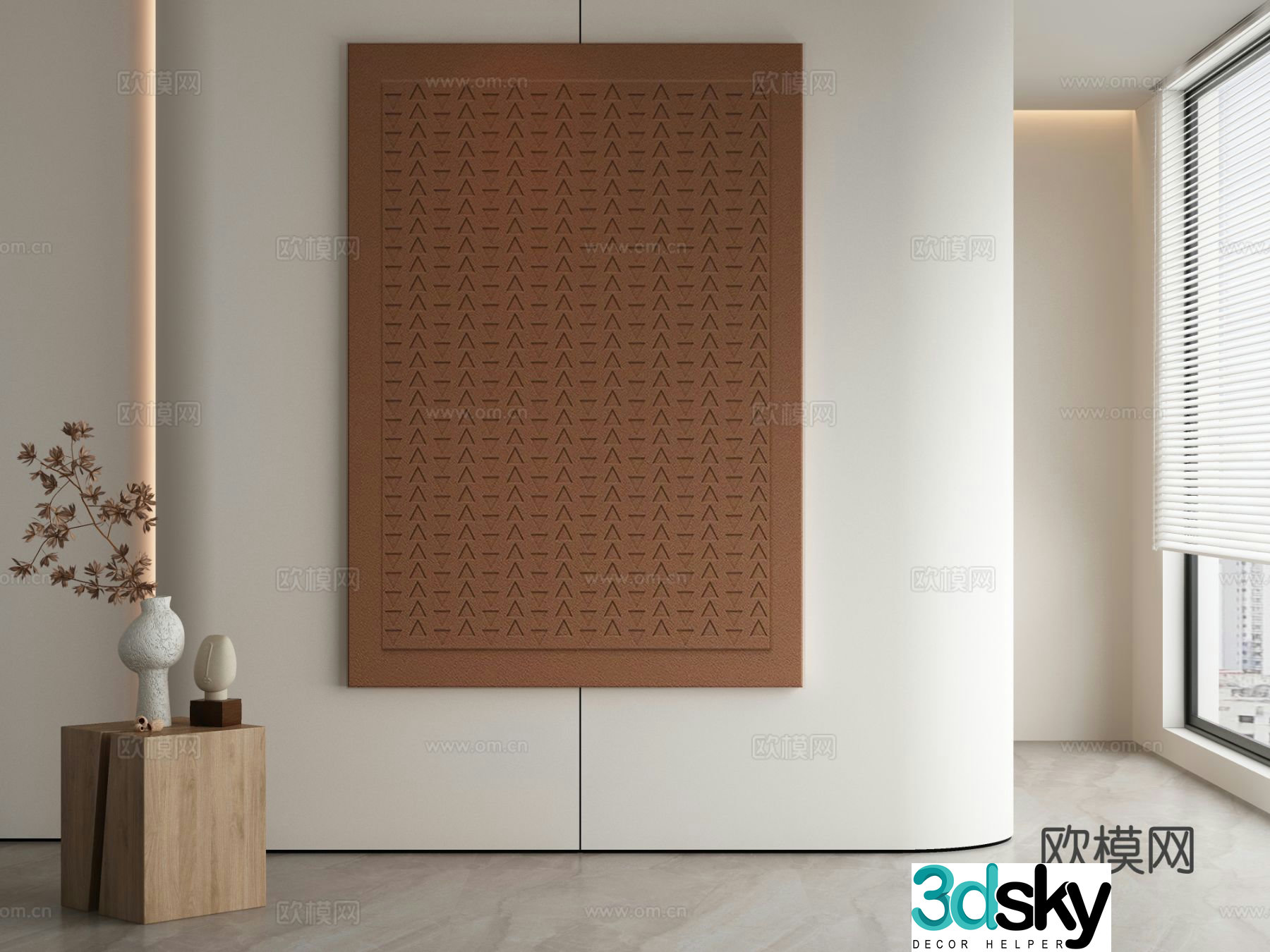 Modern texture painting decorative painting 3d model