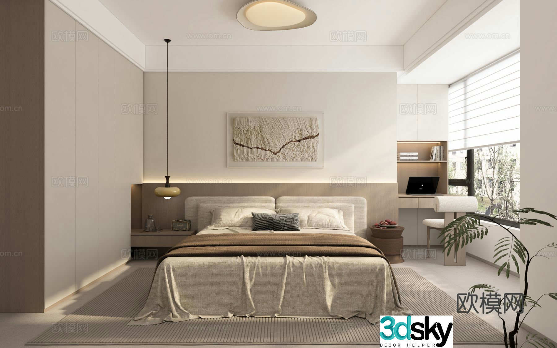 Wabi Sabi bedroom master bedroom 3d model