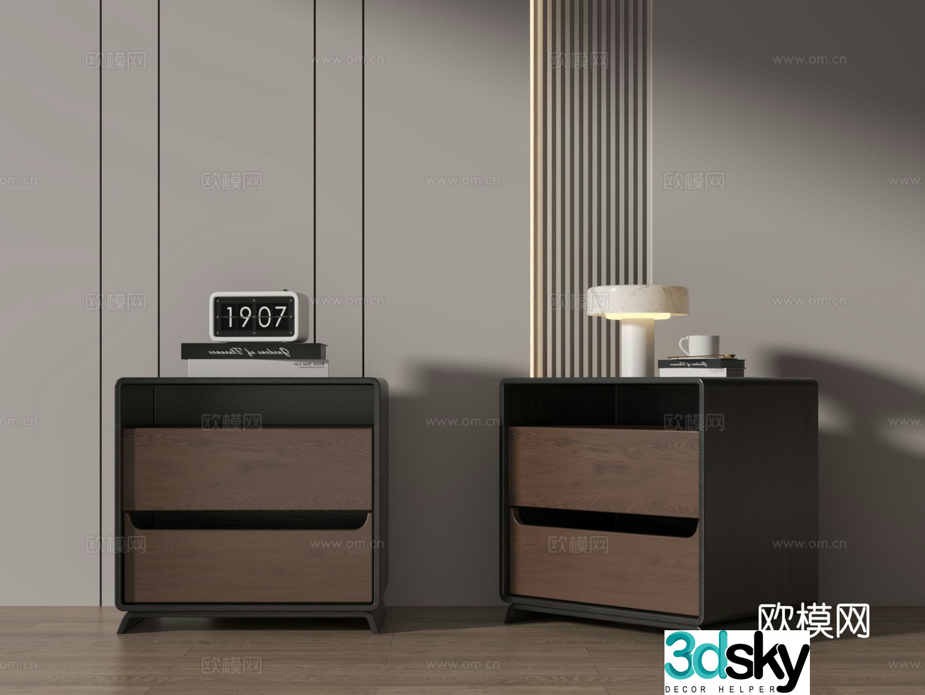 Modern bedside table 3d model