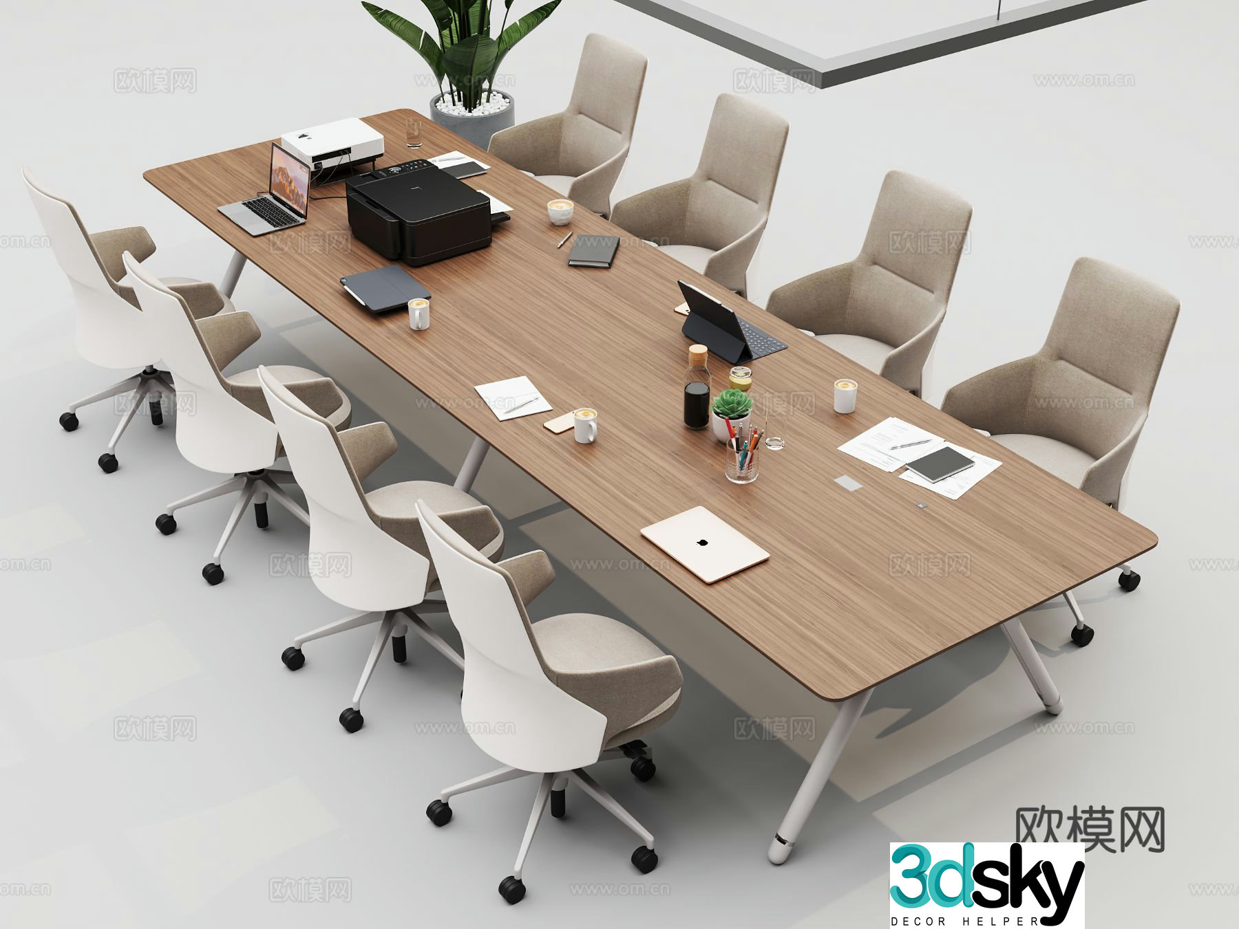 Modern conference table 3d model