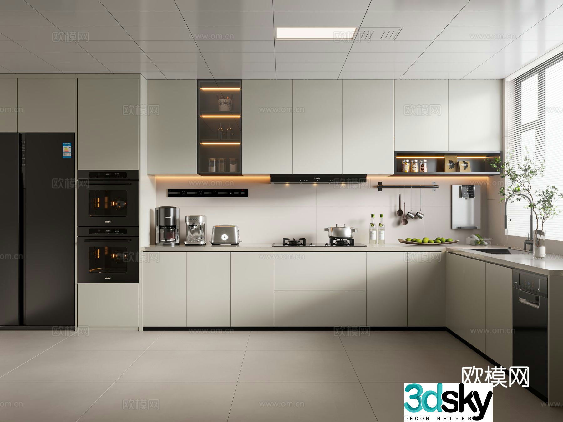 Modern kitchen kitchenware 3d model