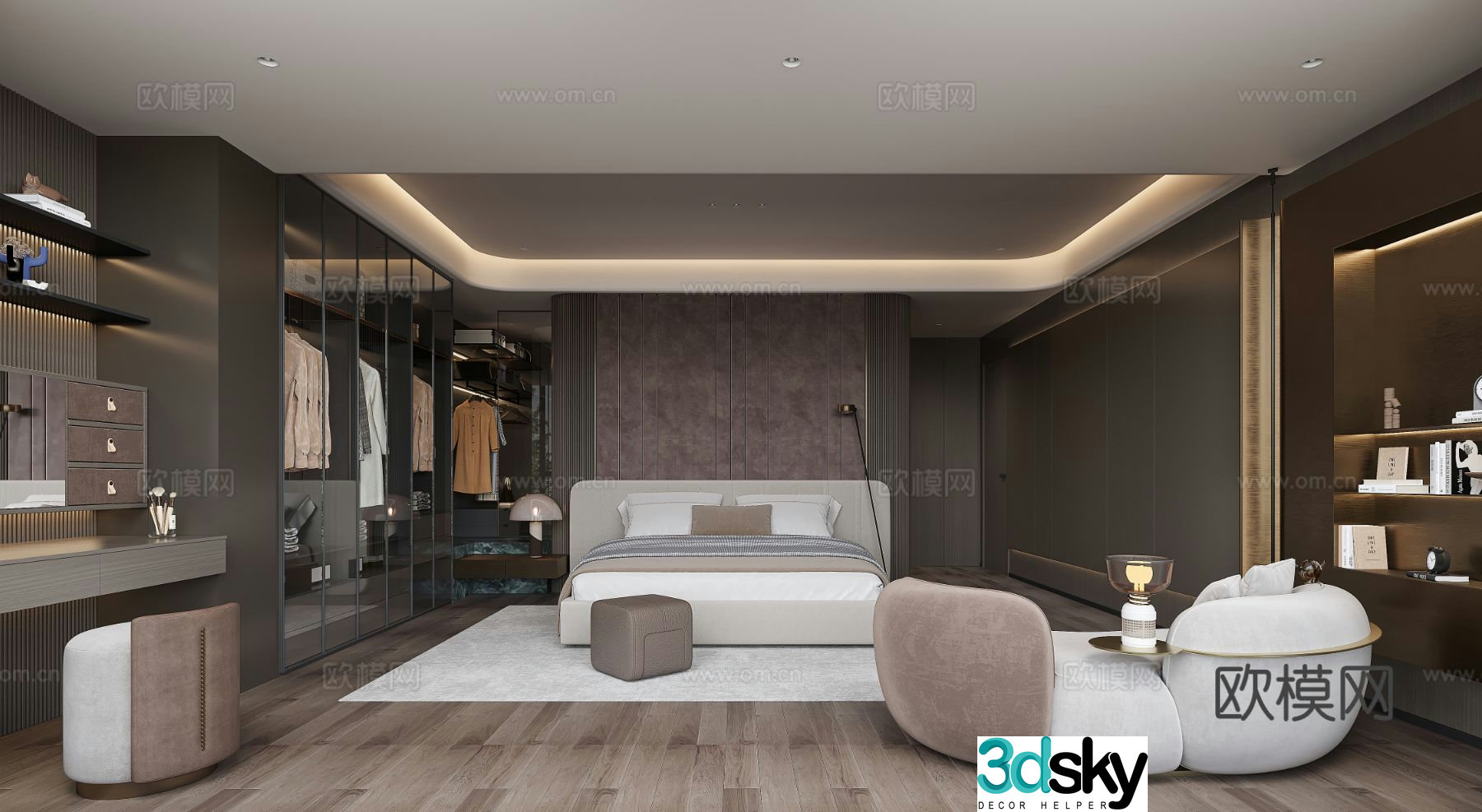 Poltrona Frau Italian style bedroom master bedroom 3d model
