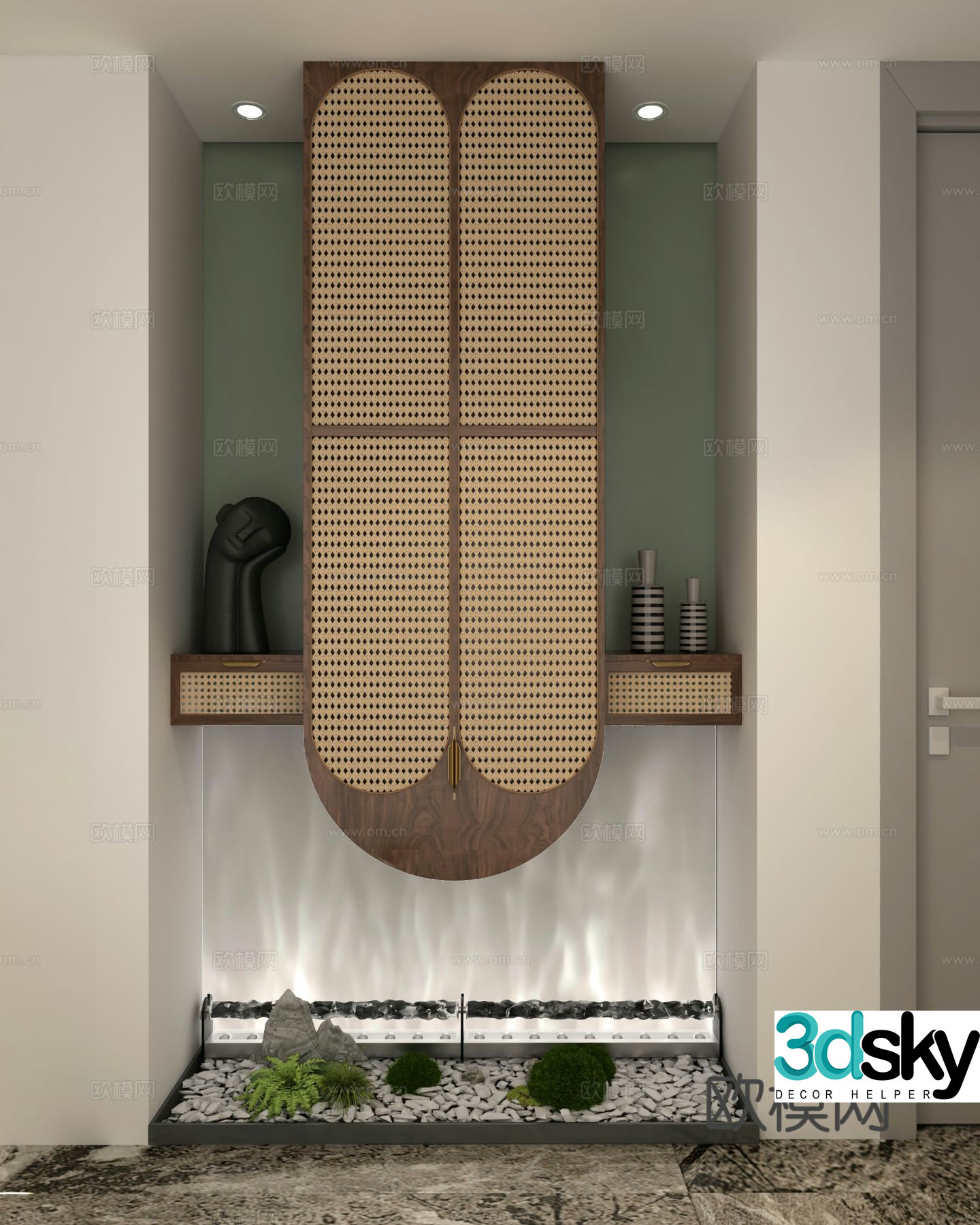 Modern entry cabinet entrance cabinet 3d model