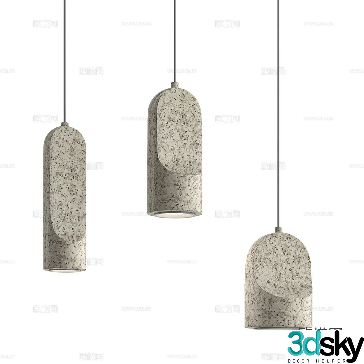Nordic simple chandelier terrazzo chandelier 3d model