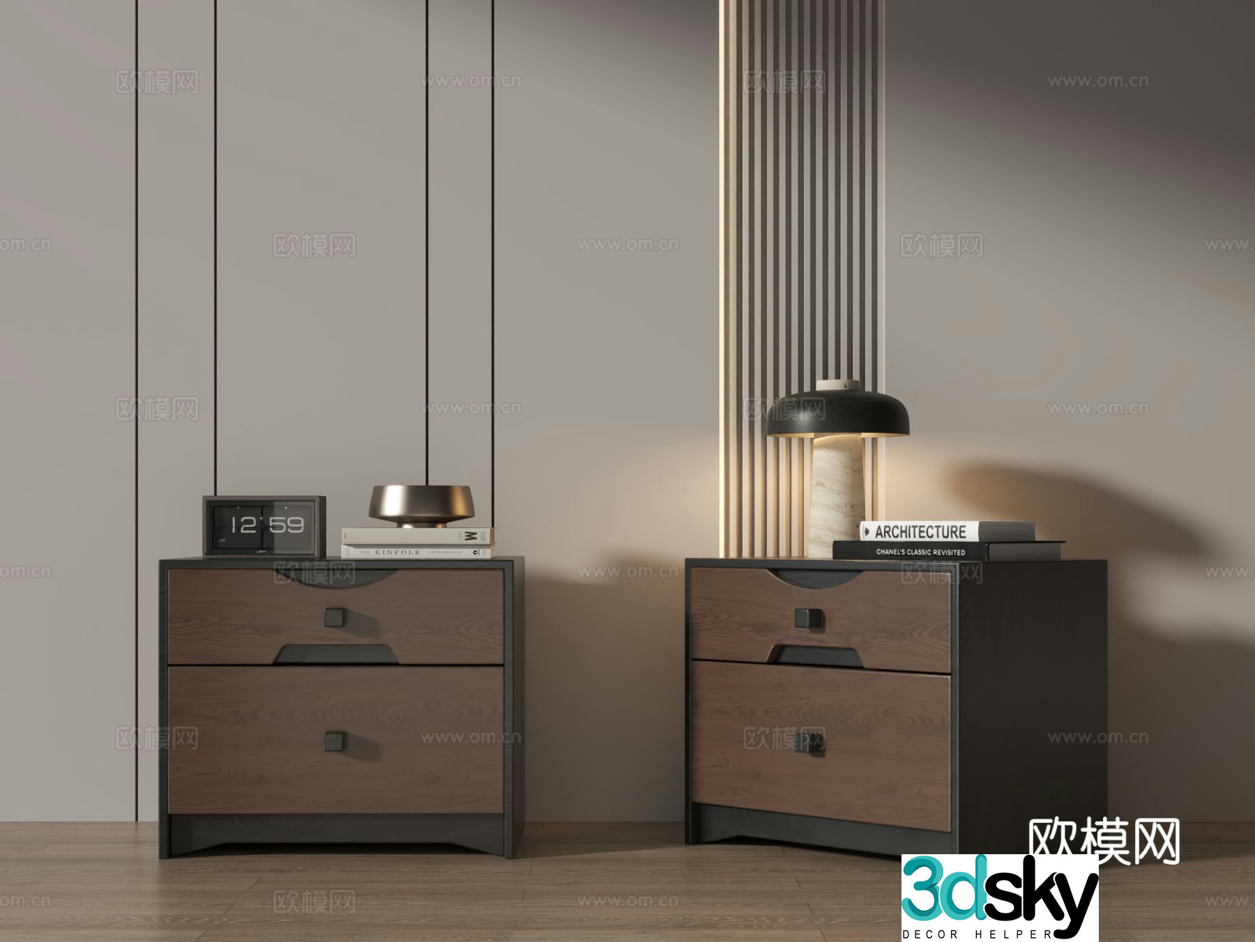 Modern bedside table 3d model