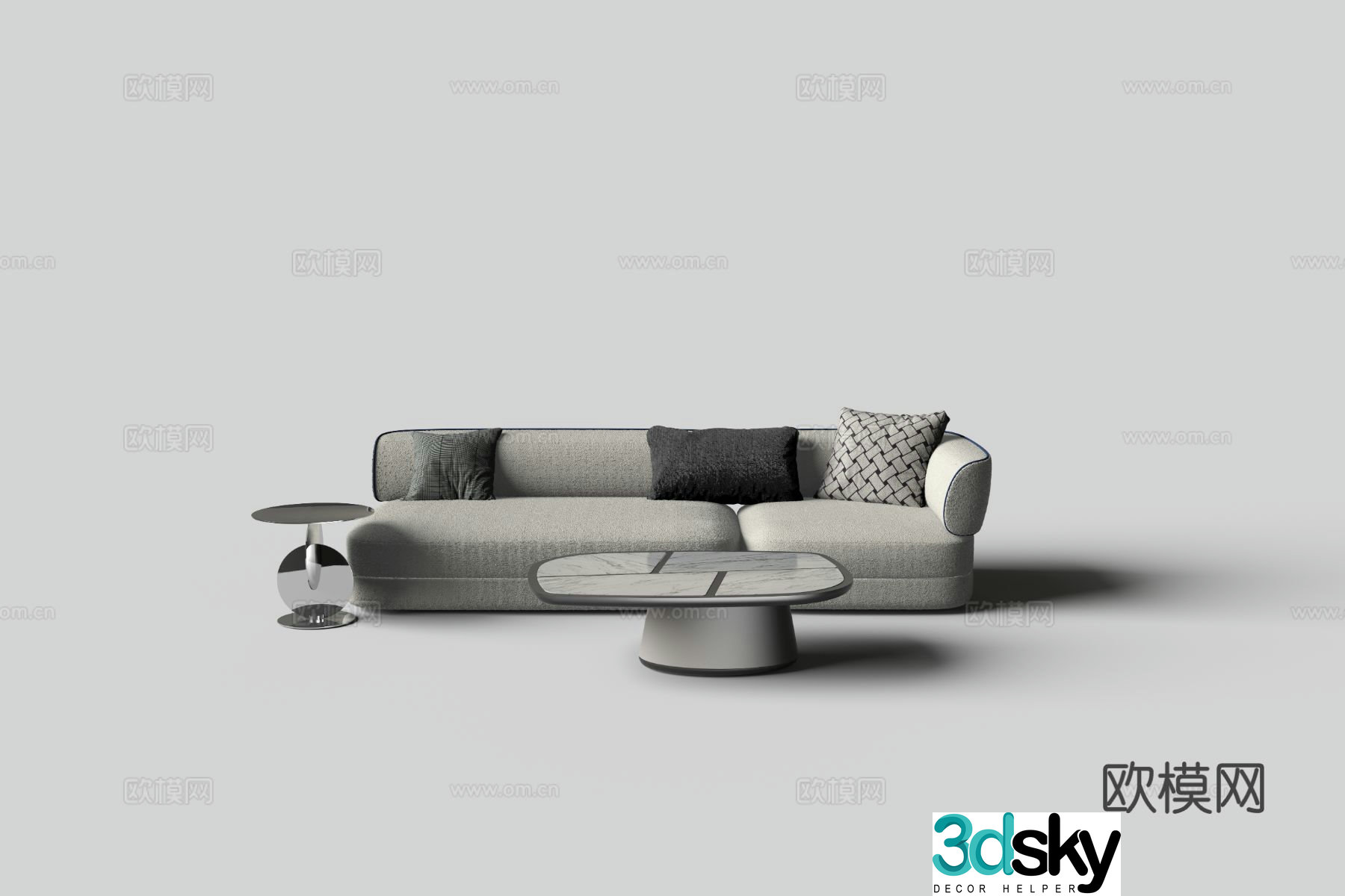 Modern fabric sofa leisure sofa 3d model